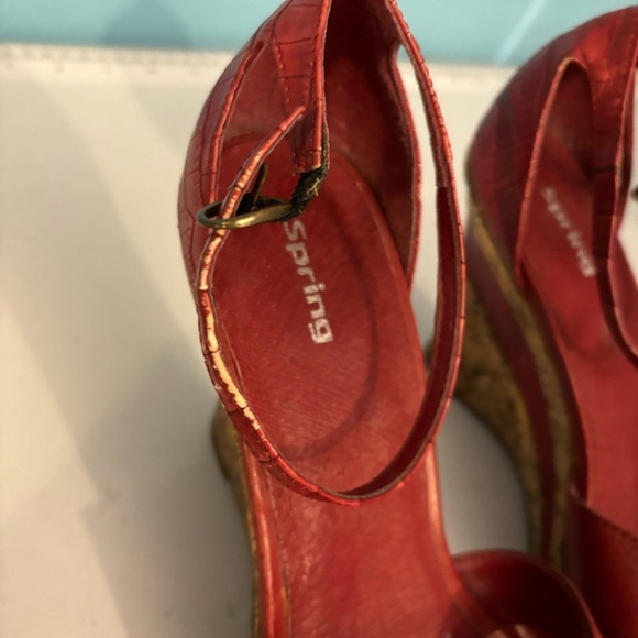 🛍️3/$30‎ Spring women’s red sandal espadrilles in size  39 - Picture 7 of 12